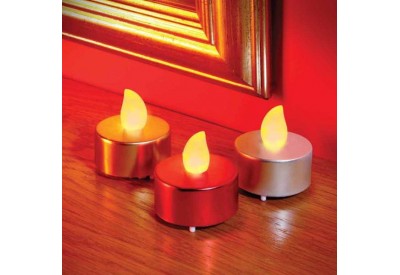Premier Flickering Tea Lights (set of 4) Battery Operated 